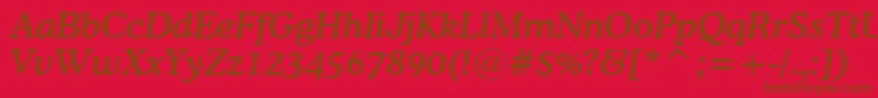 CooperMediumItalicBt Font – Brown Fonts on Red Background