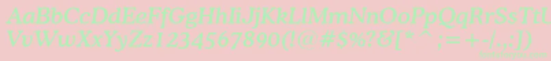 CooperMediumItalicBt Font – Green Fonts on Pink Background