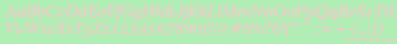 CooperMediumItalicBt Font – Pink Fonts on Green Background