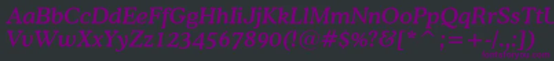 CooperMediumItalicBt Font – Purple Fonts on Black Background