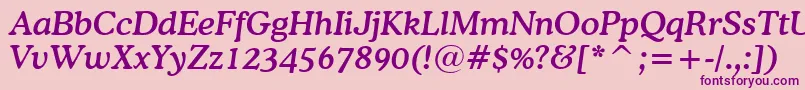 CooperMediumItalicBt Font – Purple Fonts on Pink Background