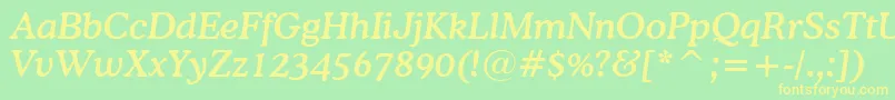 CooperMediumItalicBt Font – Yellow Fonts on Green Background