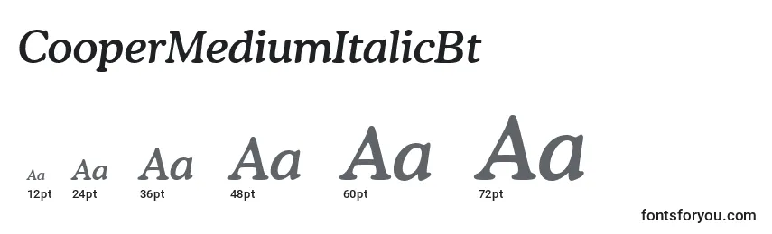 CooperMediumItalicBt Font Sizes