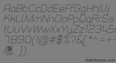 TypoStyleThinItalicDemo font – Black Fonts On Gray Background