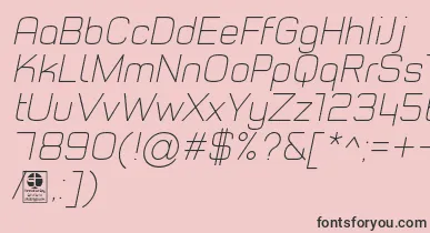TypoStyleThinItalicDemo font – Black Fonts On Pink Background