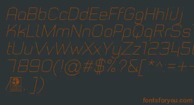 TypoStyleThinItalicDemo font – Brown Fonts On Black Background