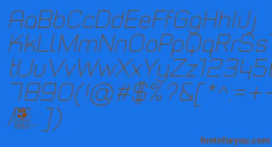 TypoStyleThinItalicDemo font – Brown Fonts On Blue Background