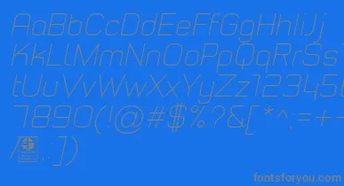 TypoStyleThinItalicDemo font – Gray Fonts On Blue Background