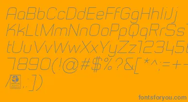 TypoStyleThinItalicDemo font – Gray Fonts On Orange Background
