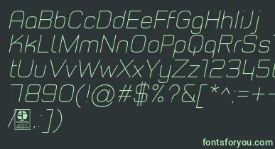 TypoStyleThinItalicDemo font – Green Fonts On Black Background