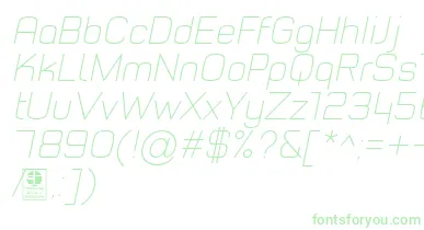 TypoStyleThinItalicDemo font – Green Fonts On White Background