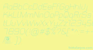 TypoStyleThinItalicDemo font – Green Fonts On Yellow Background