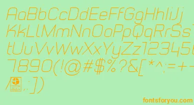 TypoStyleThinItalicDemo font – Orange Fonts On Green Background