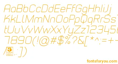 TypoStyleThinItalicDemo font – Orange Fonts On White Background