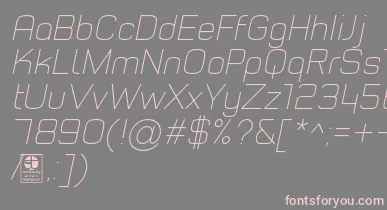 TypoStyleThinItalicDemo font – Pink Fonts On Gray Background