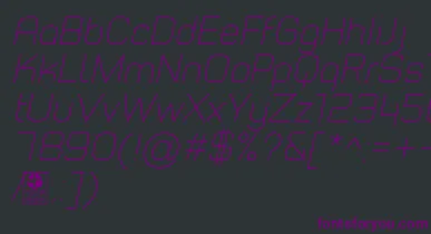 TypoStyleThinItalicDemo font – Purple Fonts On Black Background