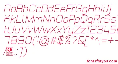 TypoStyleThinItalicDemo font – Red Fonts
