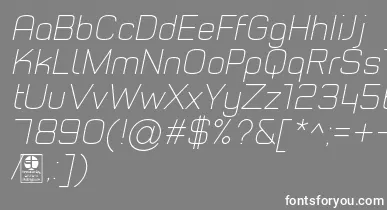 TypoStyleThinItalicDemo font – White Fonts On Gray Background