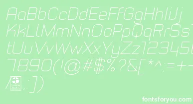 TypoStyleThinItalicDemo font – White Fonts On Green Background