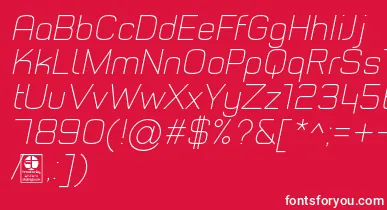TypoStyleThinItalicDemo font – White Fonts On Red Background