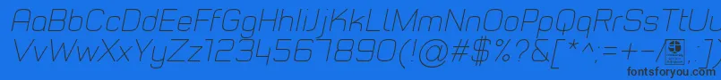 More about TypoStyleThinItalicDemo Font TypoStyleThinItalicDemo Font – Black Fonts on Blue Background