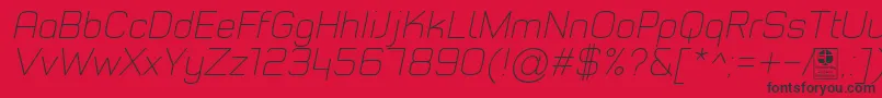 TypoStyleThinItalicDemo Font – Black Fonts on Red Background