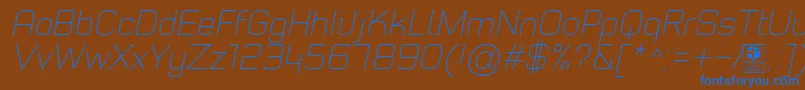TypoStyleThinItalicDemo Font – Blue Fonts on Brown Background