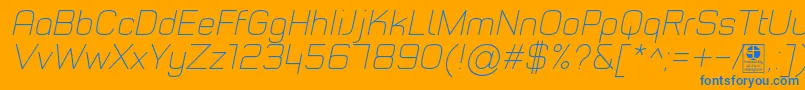 TypoStyleThinItalicDemo Font – Blue Fonts on Orange Background