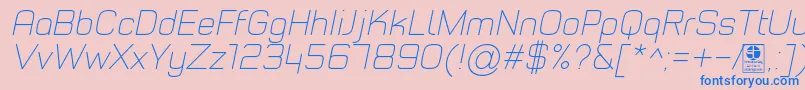 TypoStyleThinItalicDemo Font – Blue Fonts on Pink Background