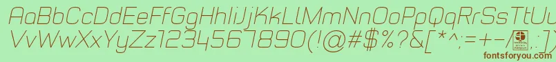 TypoStyleThinItalicDemo Font – Brown Fonts on Green Background