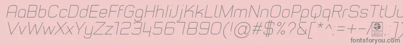 TypoStyleThinItalicDemo Font – Gray Fonts on Pink Background