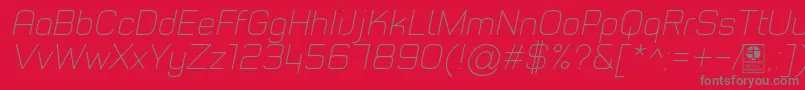 TypoStyleThinItalicDemo Font – Gray Fonts on Red Background