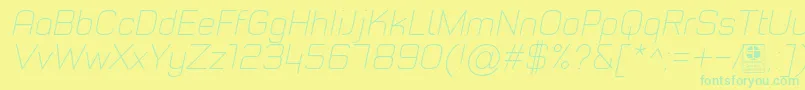 Шрифт TypoStyleThinItalicDemo – зелёные шрифты на жёлтом фоне