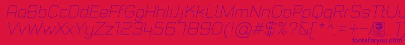 TypoStyleThinItalicDemo Font – Purple Fonts on Red Background