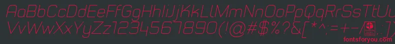 TypoStyleThinItalicDemo Font – Red Fonts on Black Background