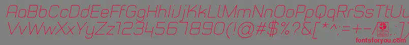 TypoStyleThinItalicDemo Font – Red Fonts on Gray Background