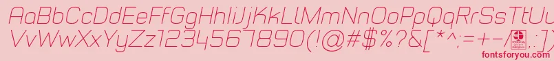 TypoStyleThinItalicDemo Font – Red Fonts on Pink Background