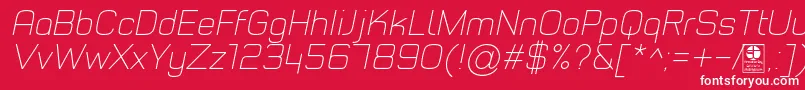 TypoStyleThinItalicDemo Font – White Fonts on Red Background
