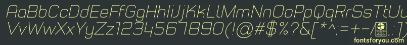 TypoStyleThinItalicDemo Font – Yellow Fonts on Black Background
