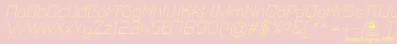 TypoStyleThinItalicDemo Font – Yellow Fonts on Pink Background