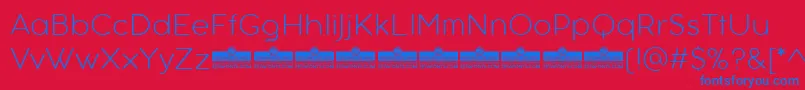 AristotelicaTextExtralightTrial Font – Blue Fonts on Red Background