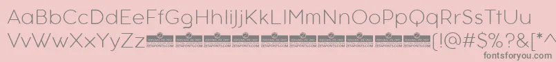 Czcionka AristotelicaTextExtralightTrial – szare czcionki na różowym tle
