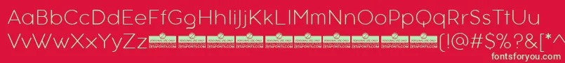 Шрифт AristotelicaTextExtralightTrial – зелёные шрифты на красном фоне