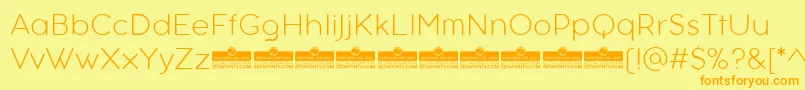 AristotelicaTextExtralightTrial-Schriftart – Orangefarbene Schriften auf gelbem Hintergrund