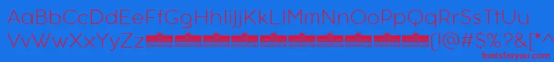 AristotelicaTextExtralightTrial Font – Red Fonts on Blue Background