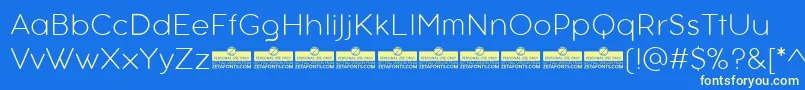 フォントAristotelicaTextExtralightTrial – 黄色の文字、青い背景