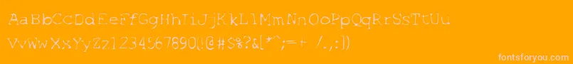 SfEspionageLight Font – Pink Fonts on Orange Background