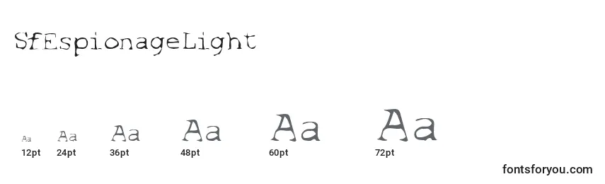 SfEspionageLight Font Sizes