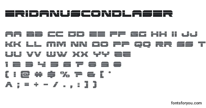 Czcionka Eridanuscondlaser – alfabet, cyfry, specjalne znaki