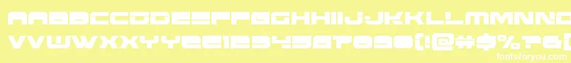 Eridanuscondlaser-Schriftart – Weiße Schriften auf gelbem Hintergrund